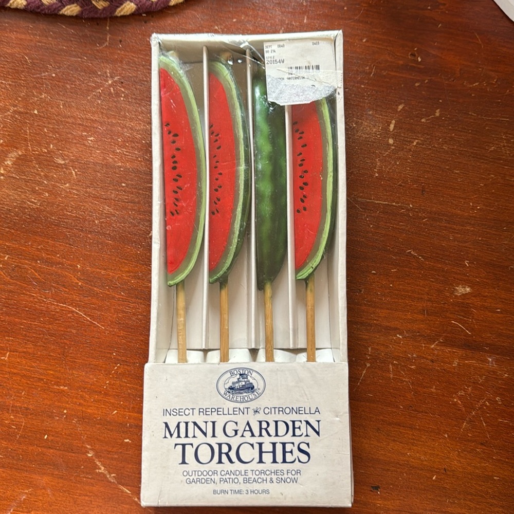 NIB Boston Warehouse mini Garden Torches insect Repellent